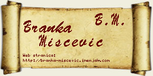Branka Miščević vizit kartica